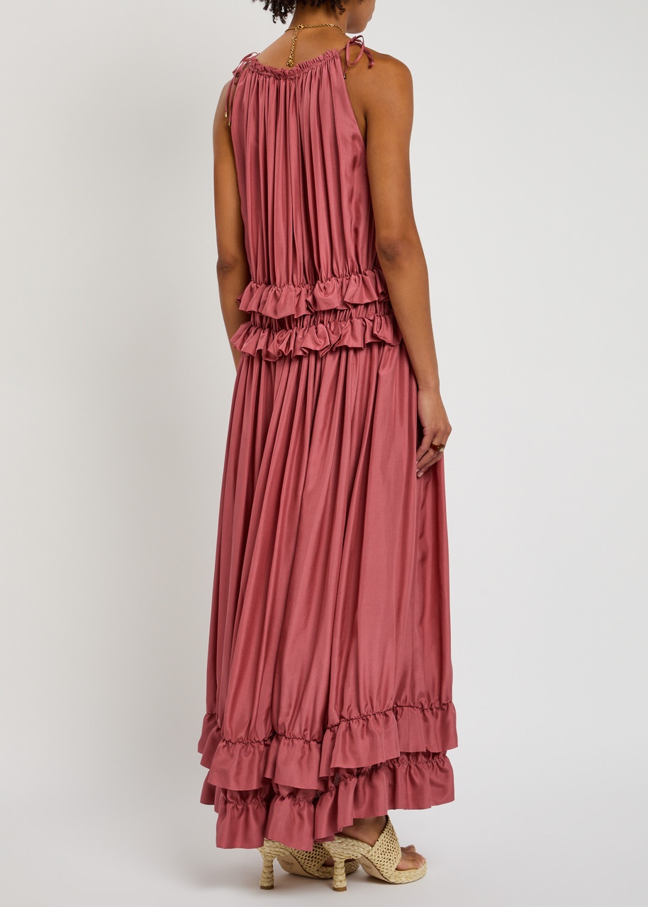 Chloe Gathered Silk Maxi Dress - 3