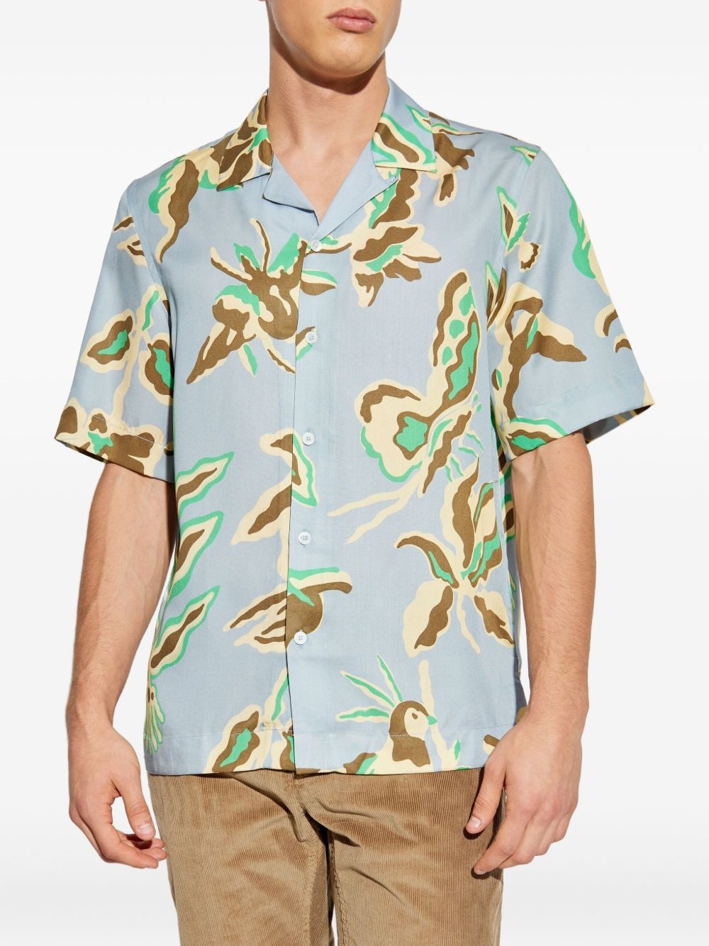 floral-print short-sleeve shirt - 3
