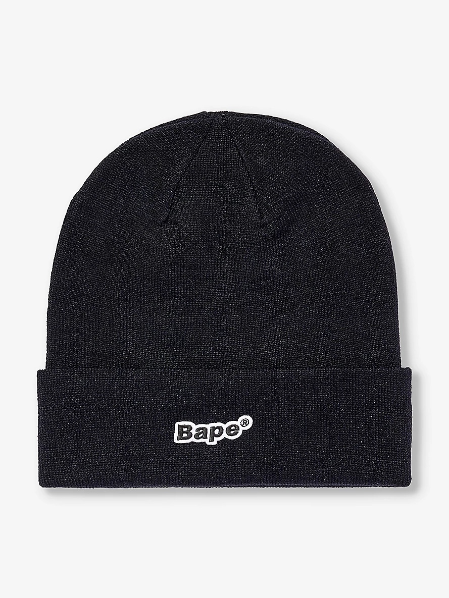 Brand-patch embroidered knitted beanie - 3