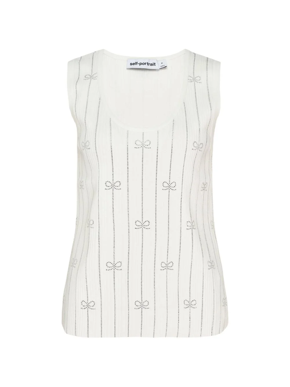 rhinestone-embellished striped knit top - 1