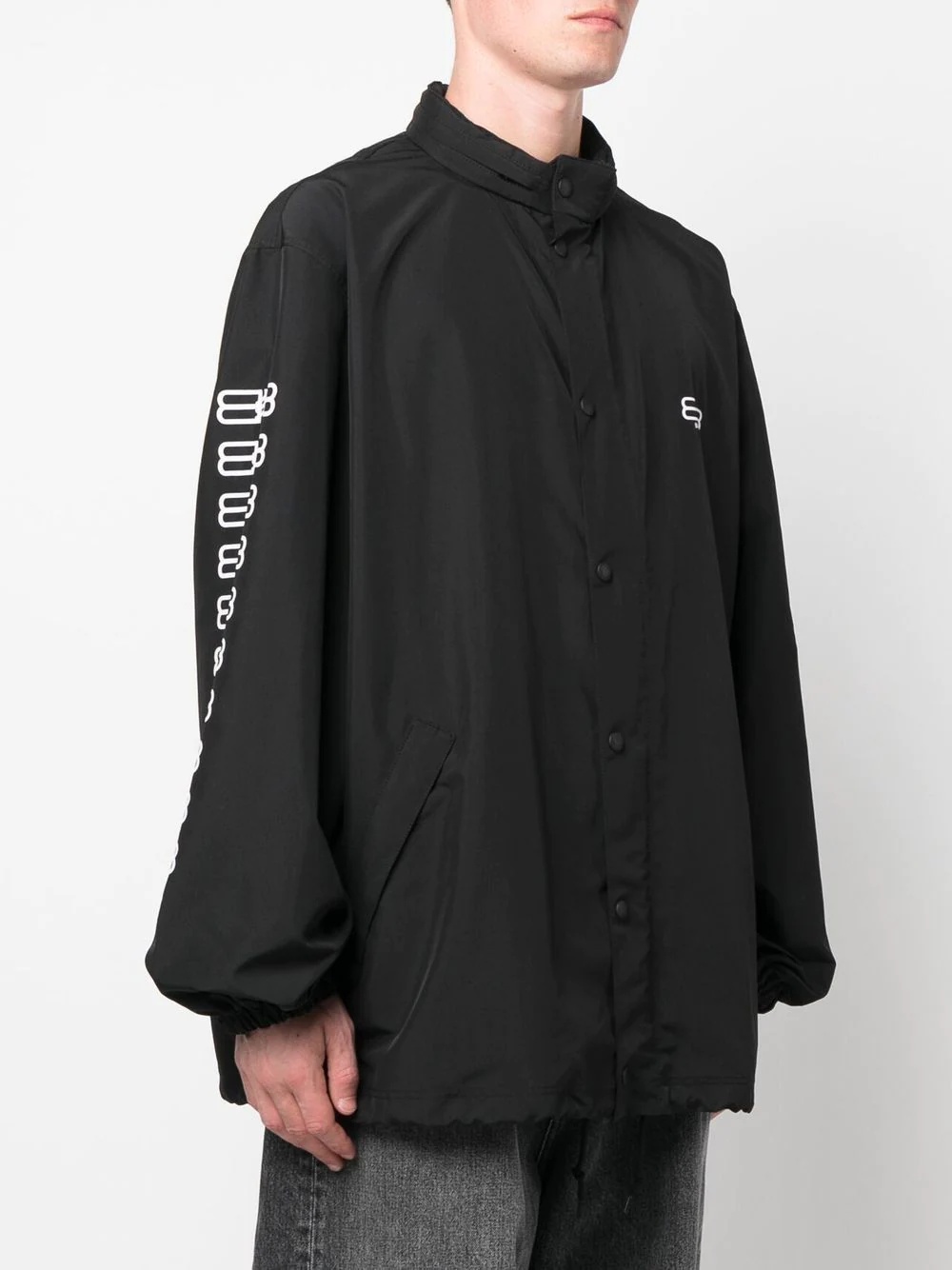 logo-print hooded jacket - 3