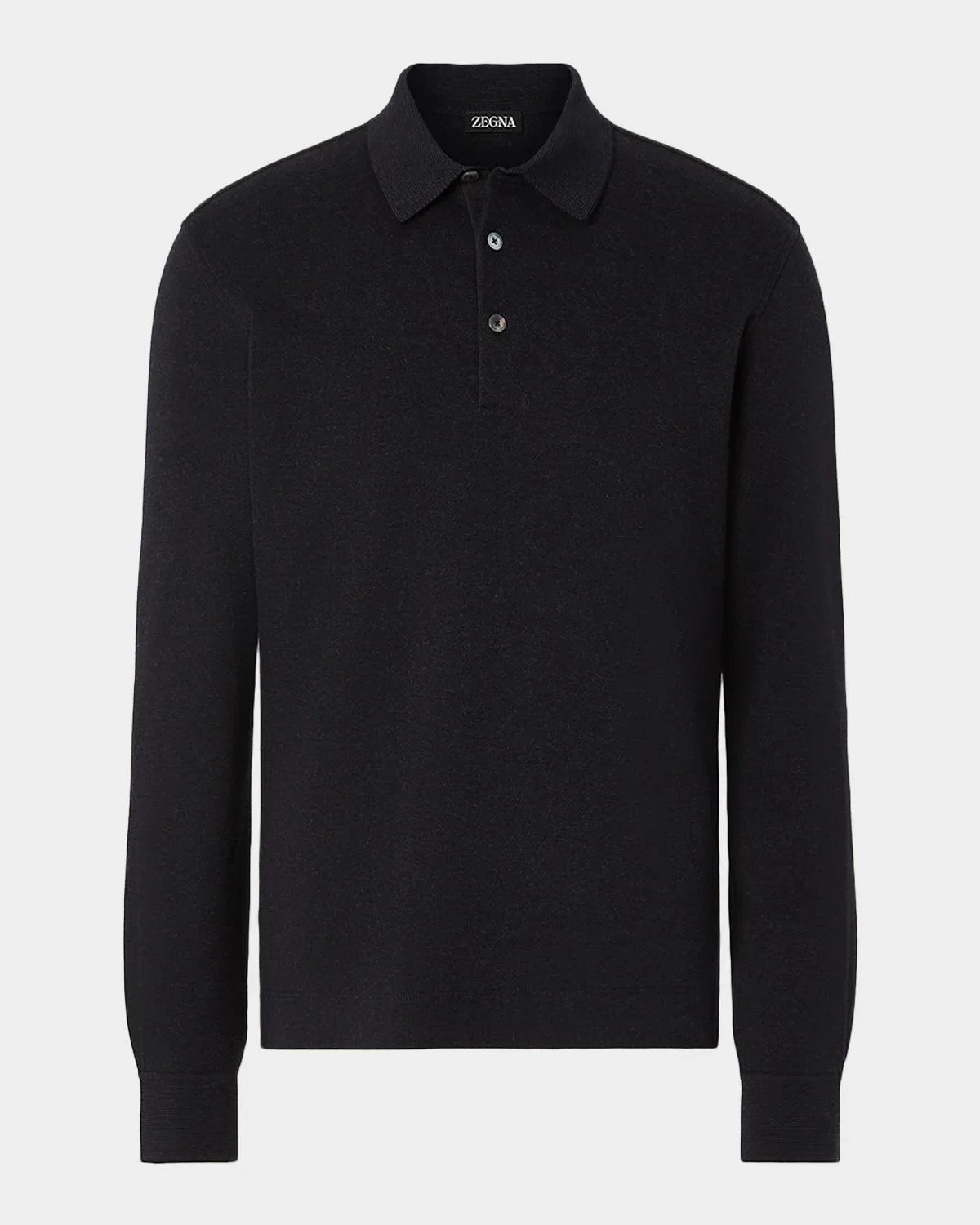 Men's Cotton Long-Sleeve Polo Shirt - 1