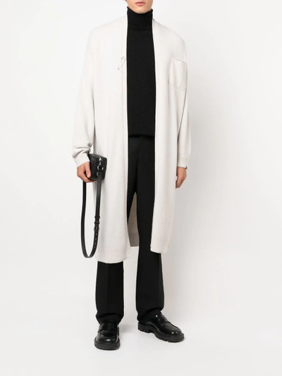 extreme cashmere safety-pin long cashmere cardigan outlook