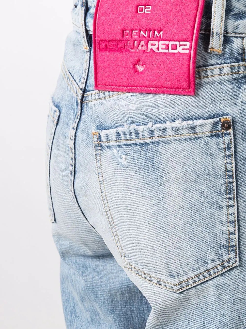 distressed straight-leg jeans - 5