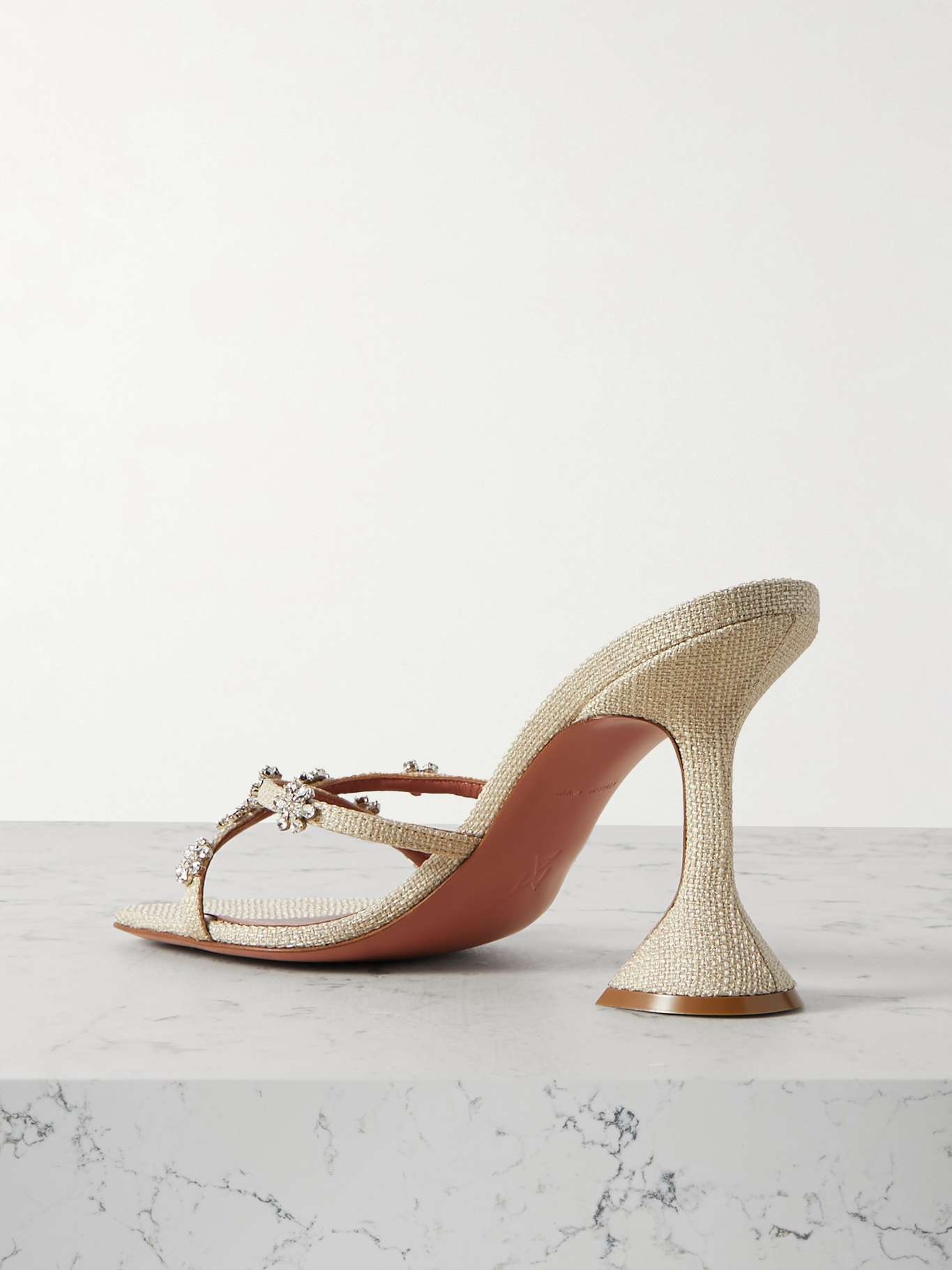 Lily crystal-embellished canvas mules - 3