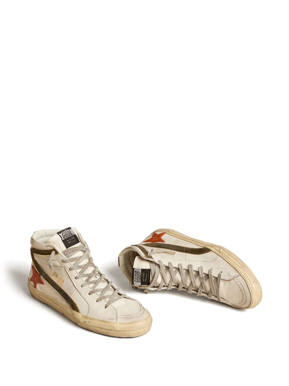 Slide leather high-top sneakers - 3