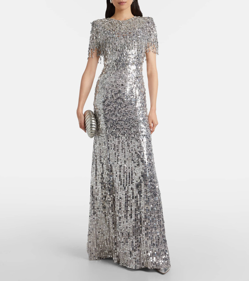 JENNY PACKHAM Eugenie sequined gown outlook