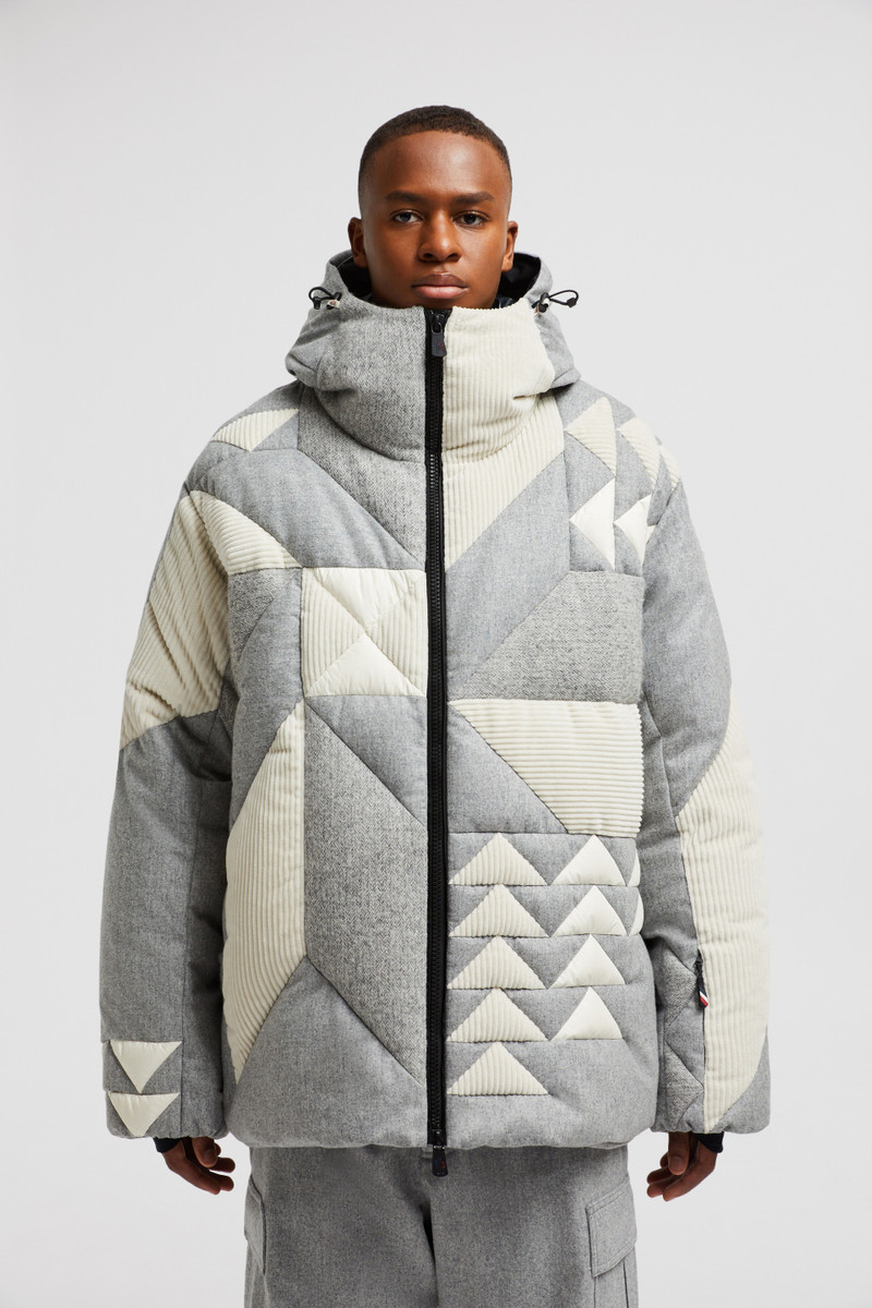 Sedrun Patchwork-Quilted Wool Short Down Jacket 3