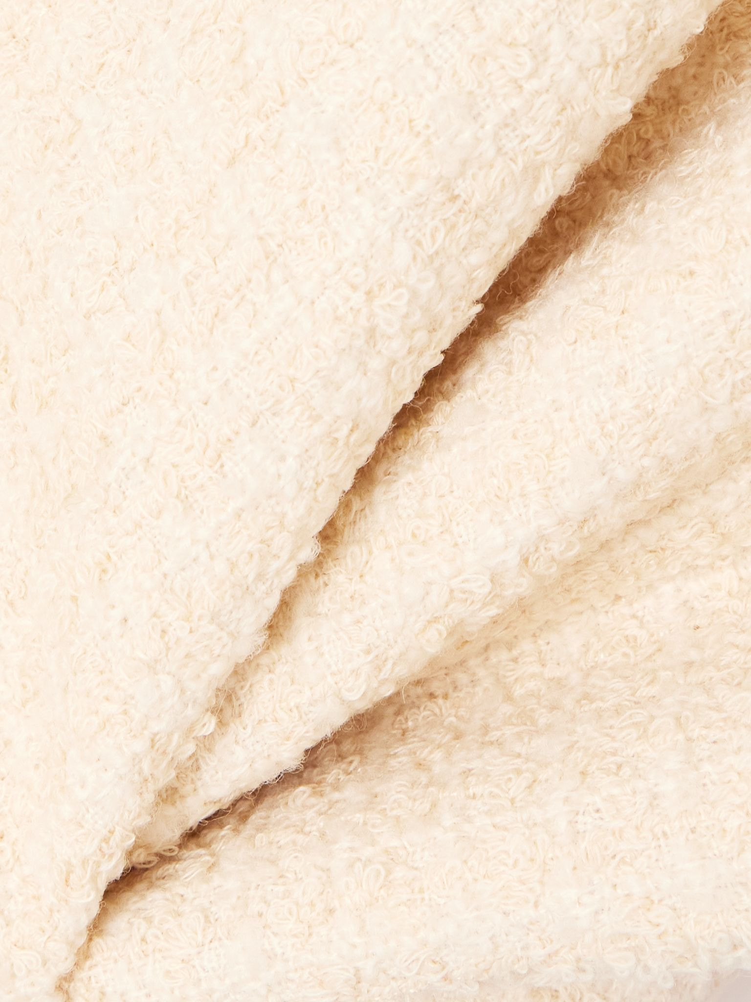Turtleneck wool-blend tweed mini dress Cream - 5