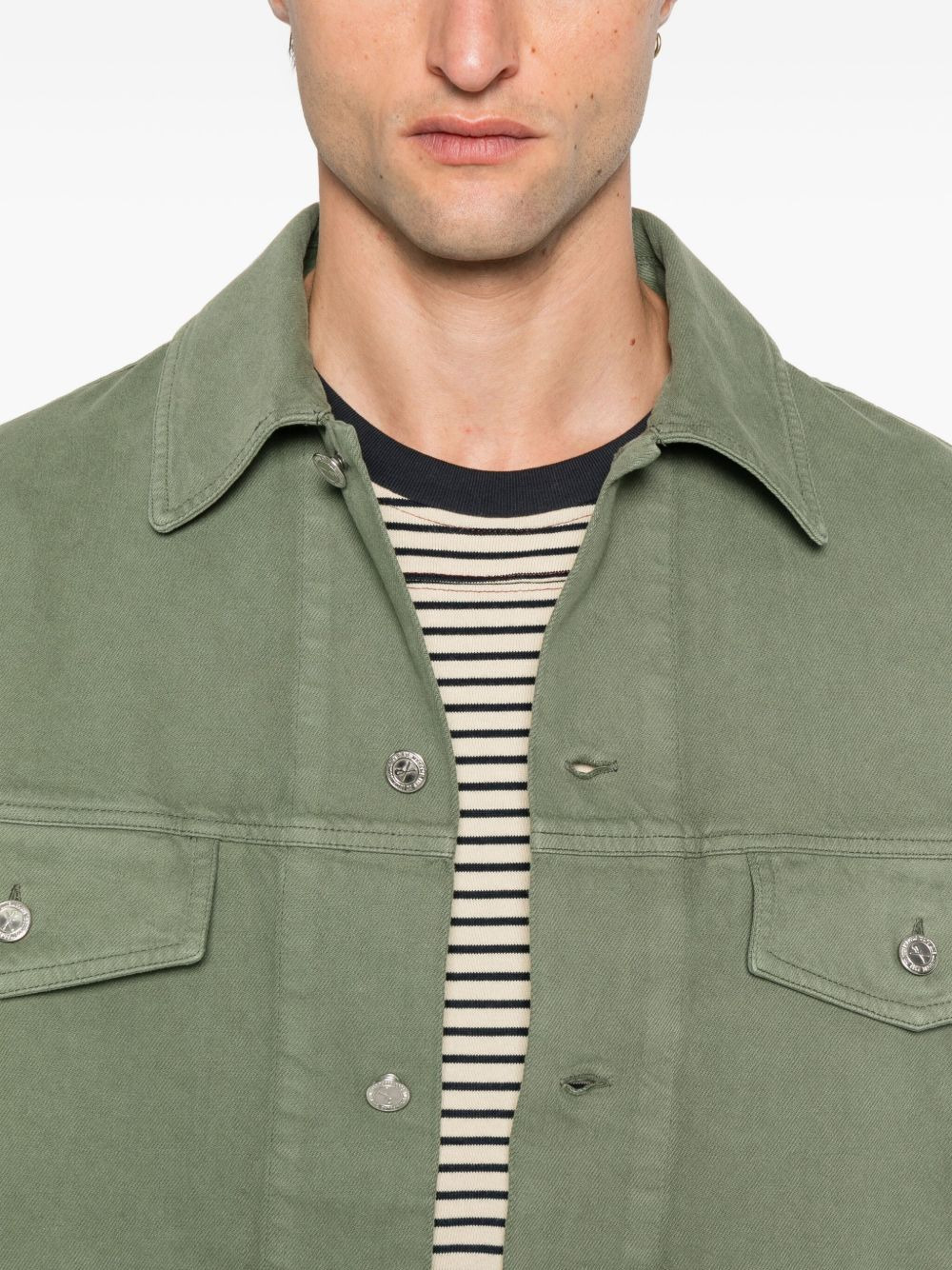 button-fastening flap-pocket jacket - 5