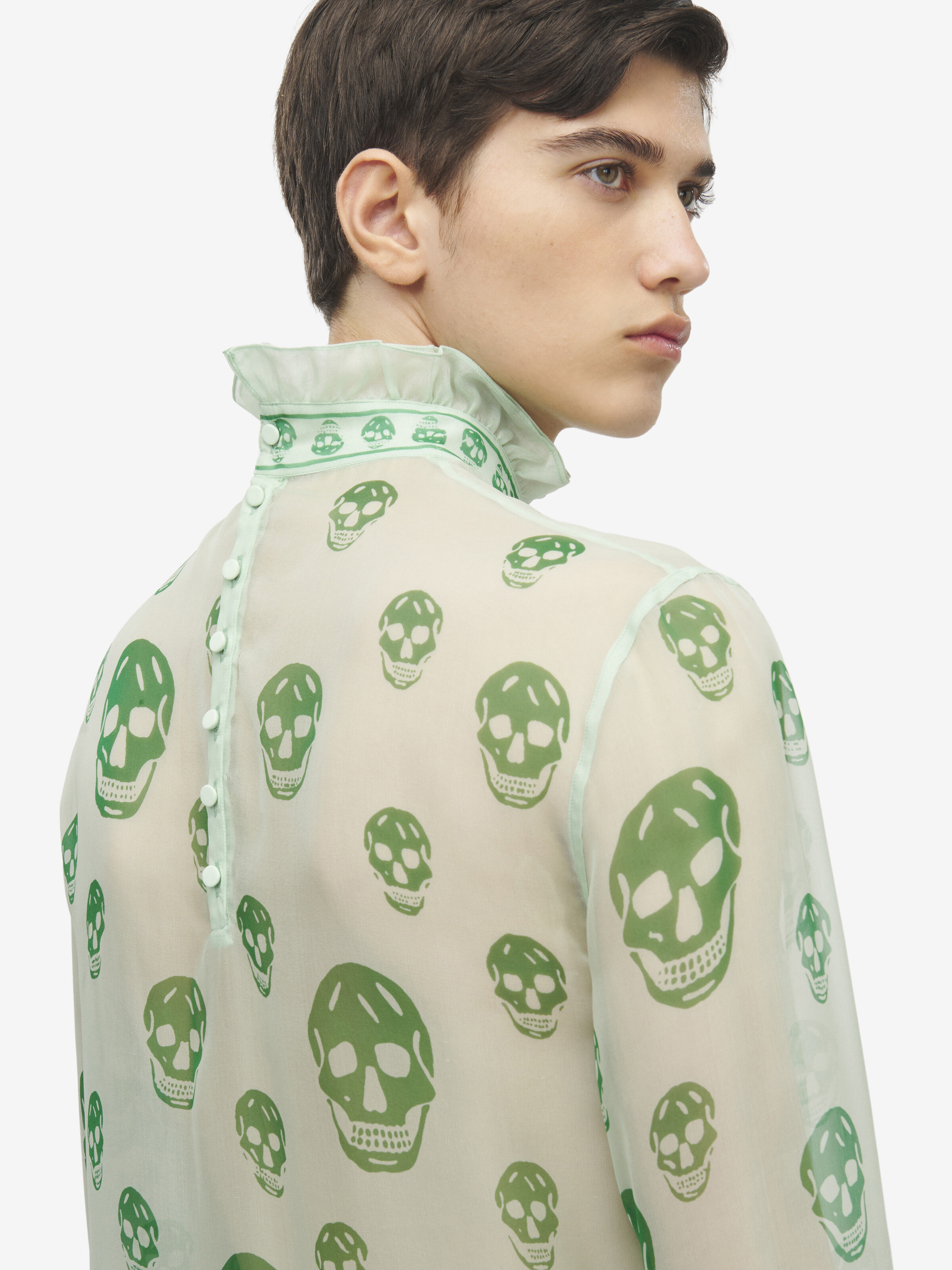 Silk Chiffon Skull Print Top - 6