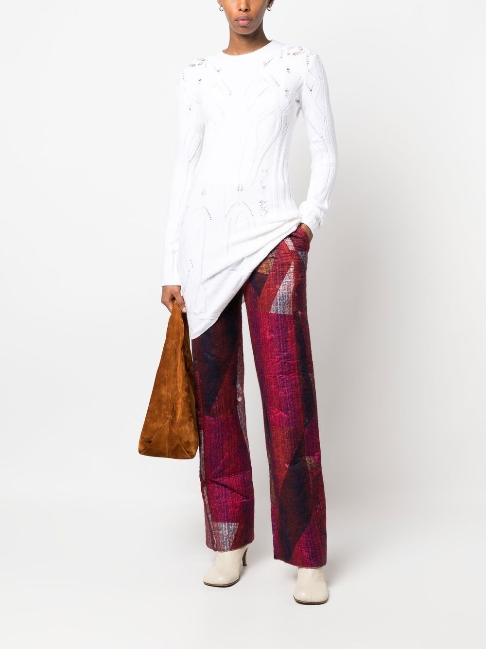 open-knit long-line jumper - 2