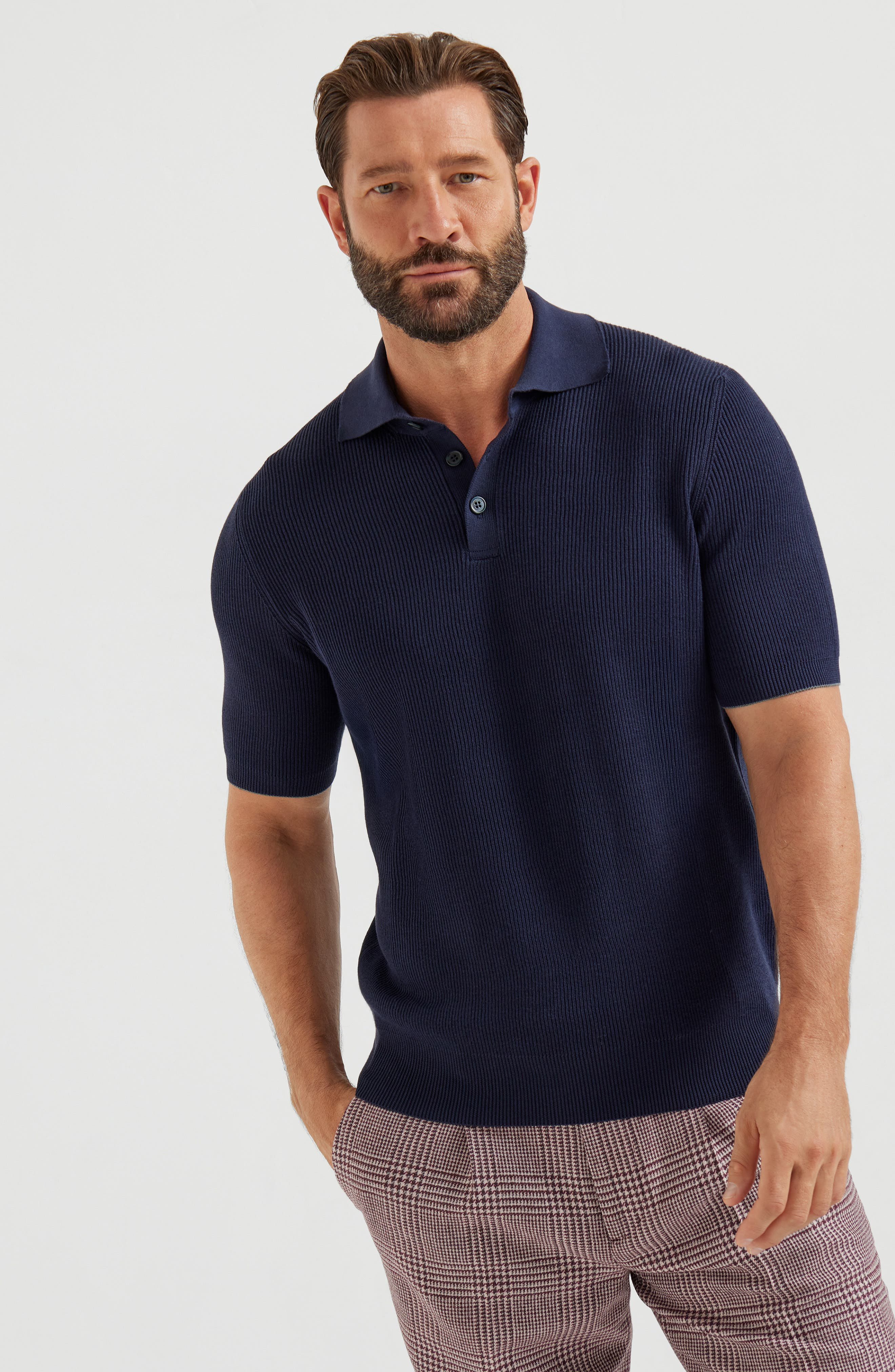 Brunello Cucinelli English Rib knit sweater in Navy Blue at Nordstrom - 2