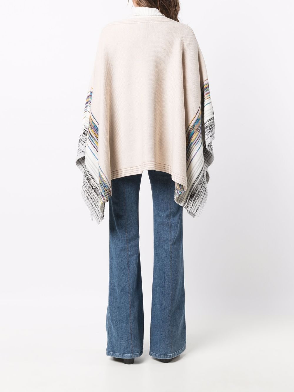 striped knit poncho - 4