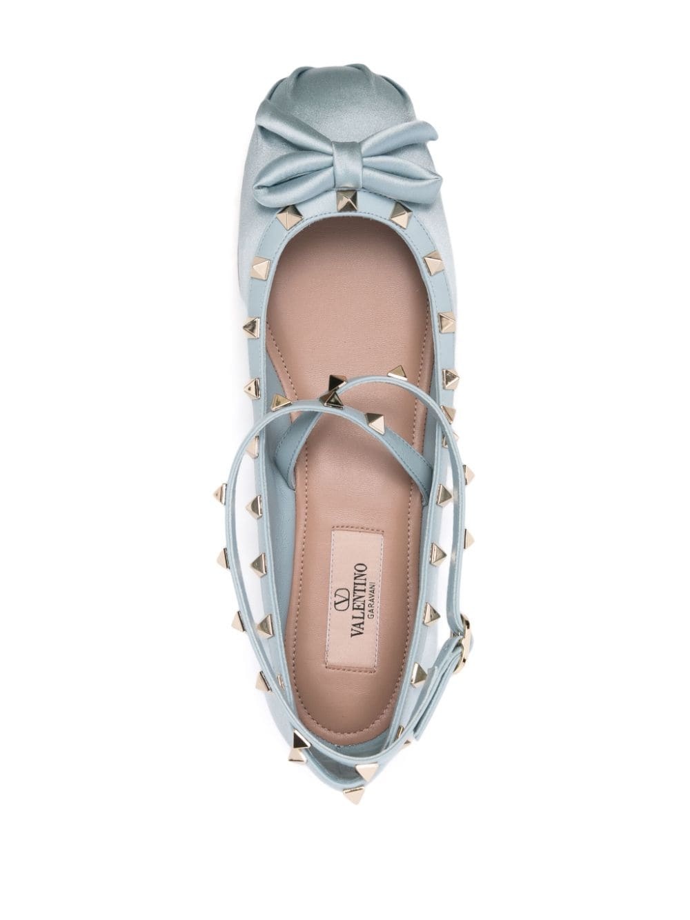 Rockstud-embellished satin ballet flats - 4