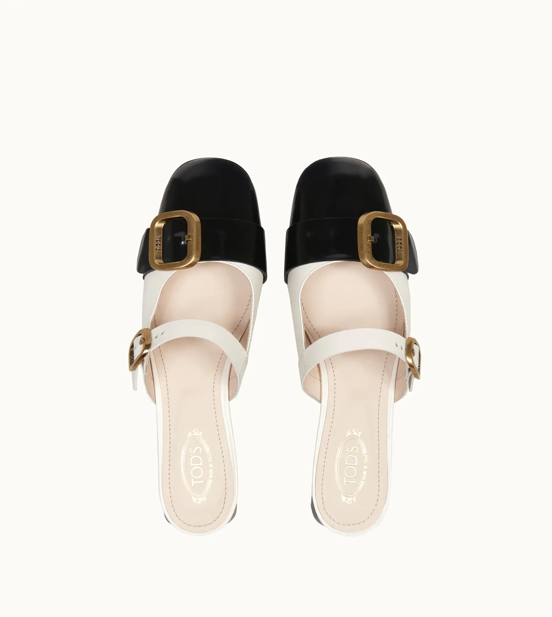 SANDALS IN LEATHER - WHITE, BLACK - 3