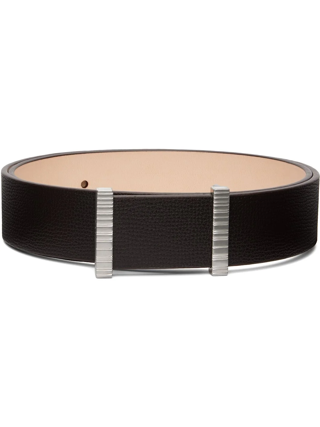 Brown Stripe Buckle Belt - 1