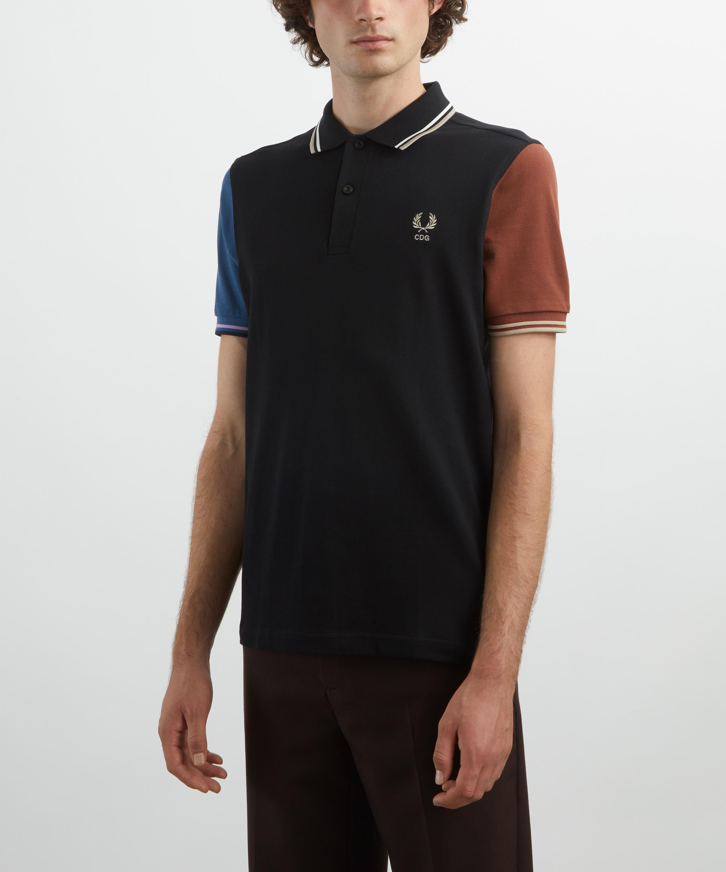 x Fred Perry Colour Block Black Polo Shirt - 3