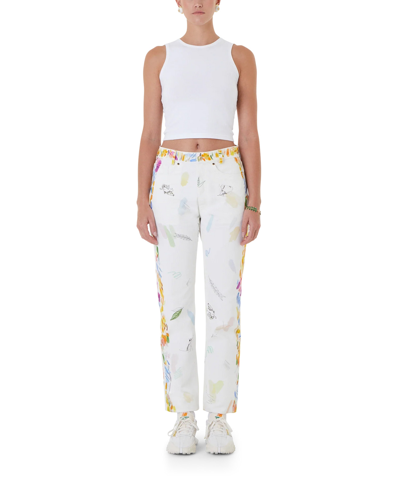 Work In Progress Printed Straight Leg Jeans - 2