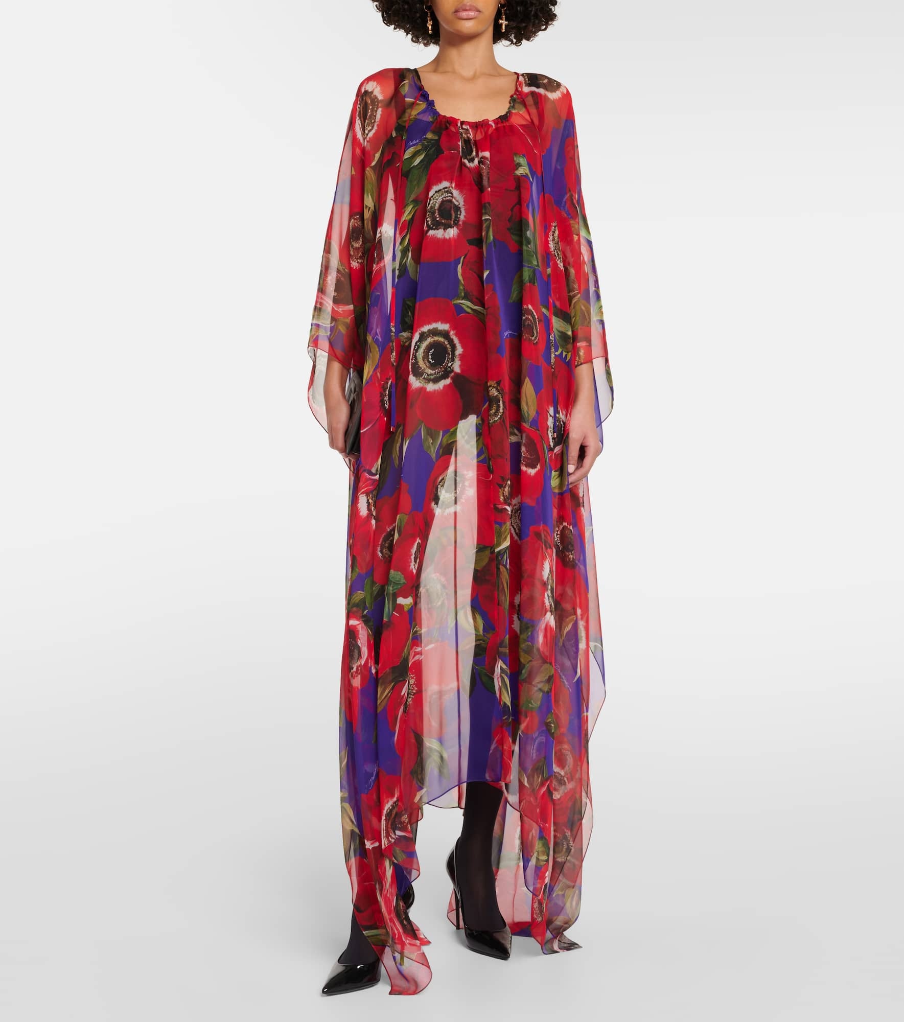 Anemone silk chiffon kaftan - 2