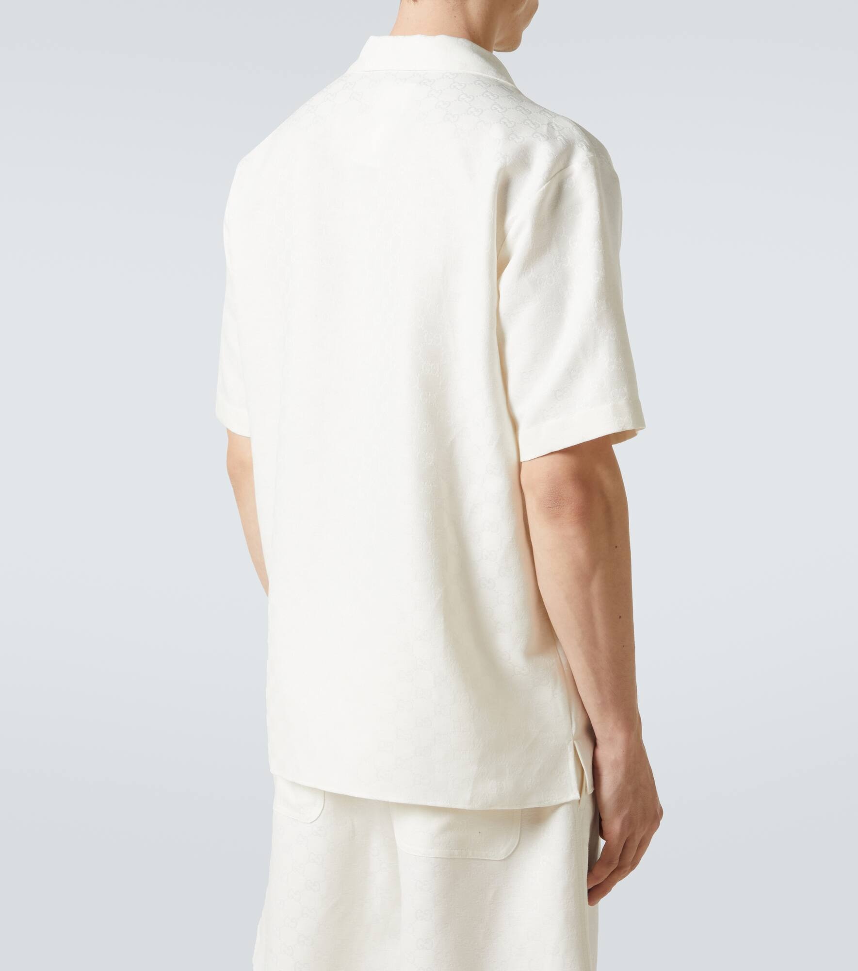 Linen-blend bowling shirt - 4