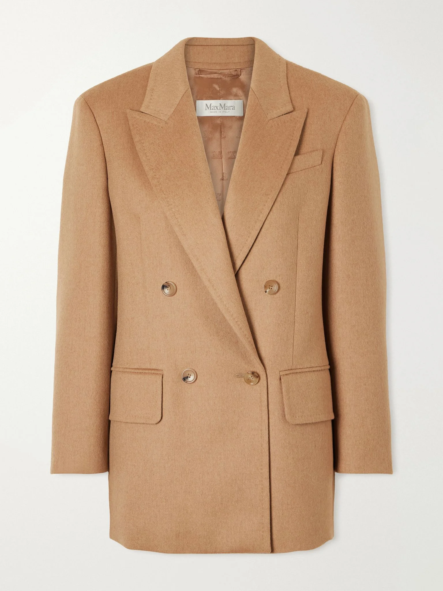 Olimpia double-breasted camel-hair blazer Camel - 1