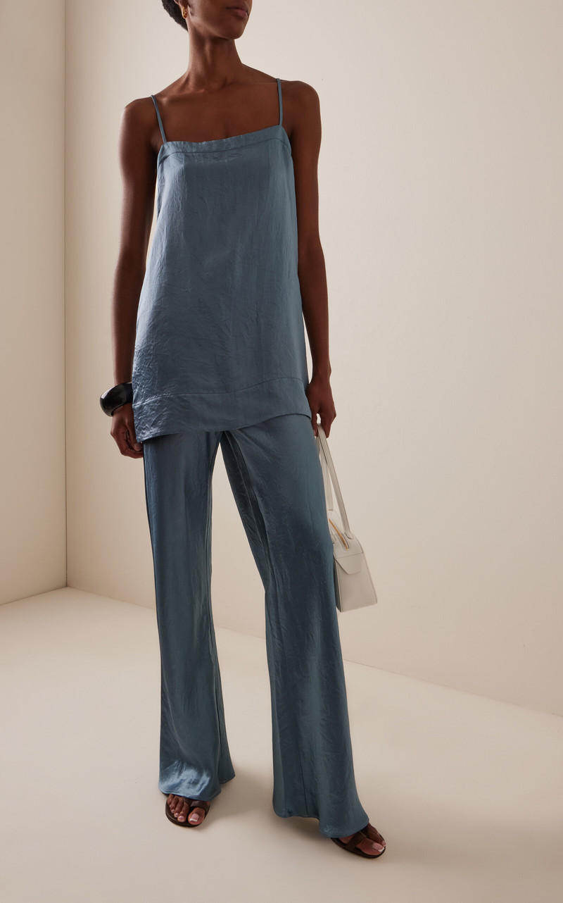 BONDI BORN® Kobe Satin Flare Pant blue outlook