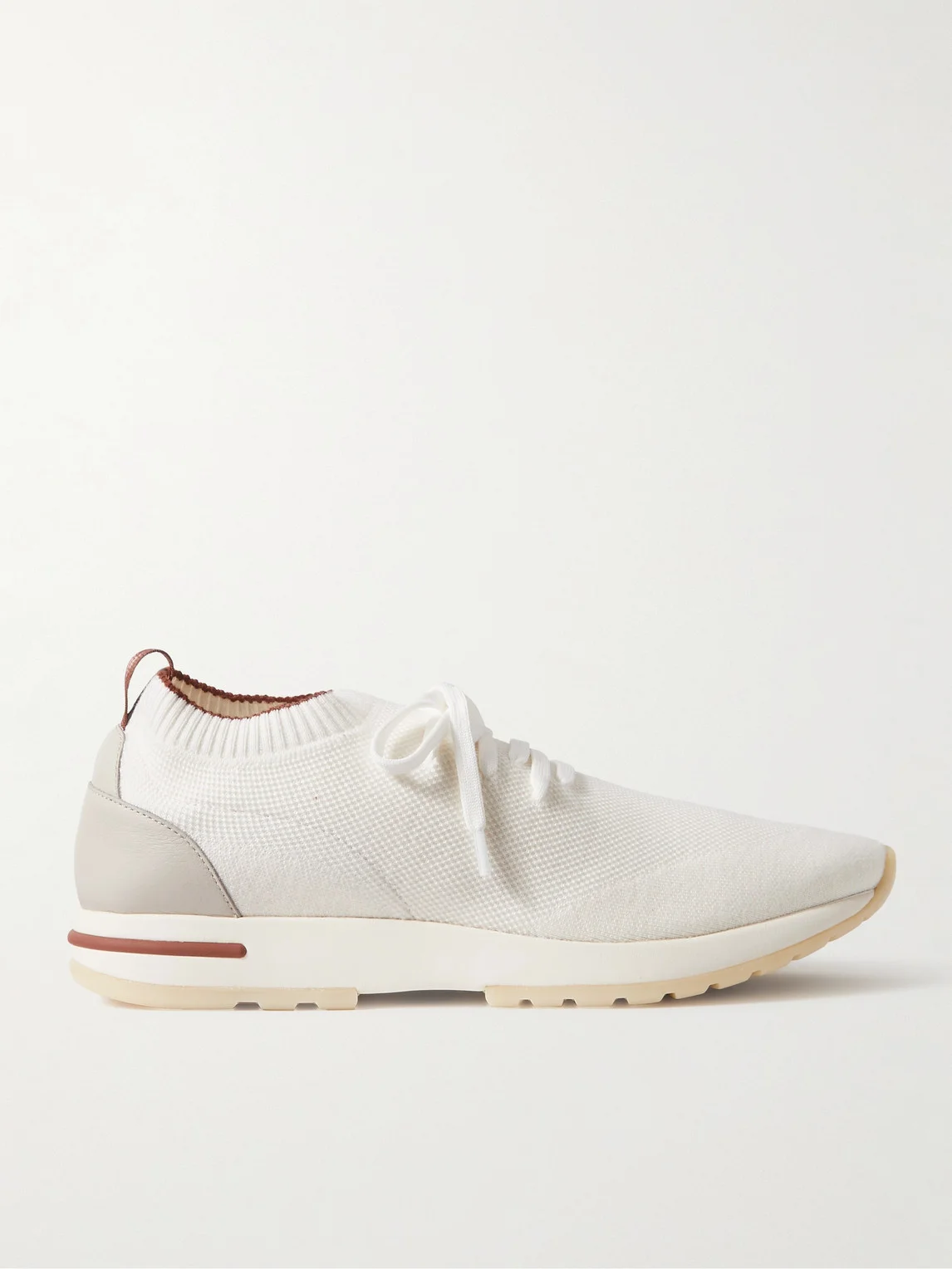 360 Flexy Leather-Trimmed Knitted Wish® Wool Sneakers - 1