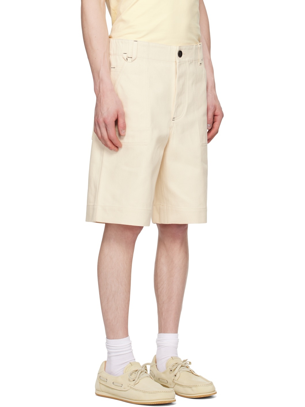 Beige La Croisière 'The de-Nîmes' Denim Shorts - 2