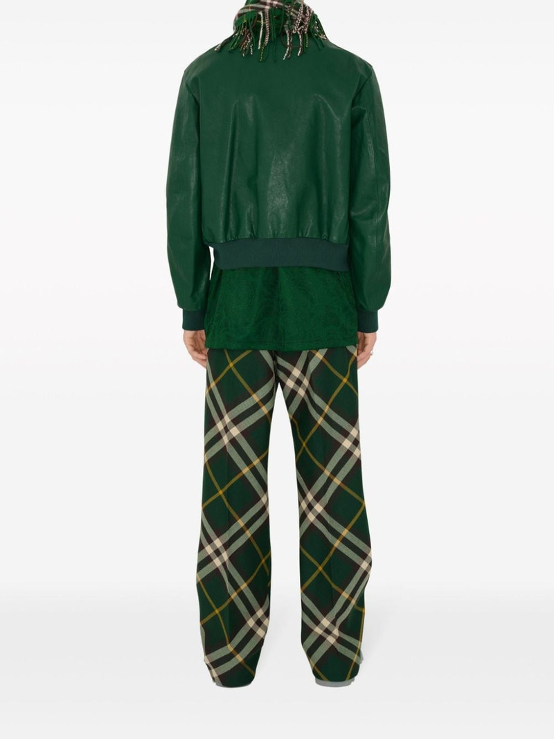 zipped leather bomber jacket 4