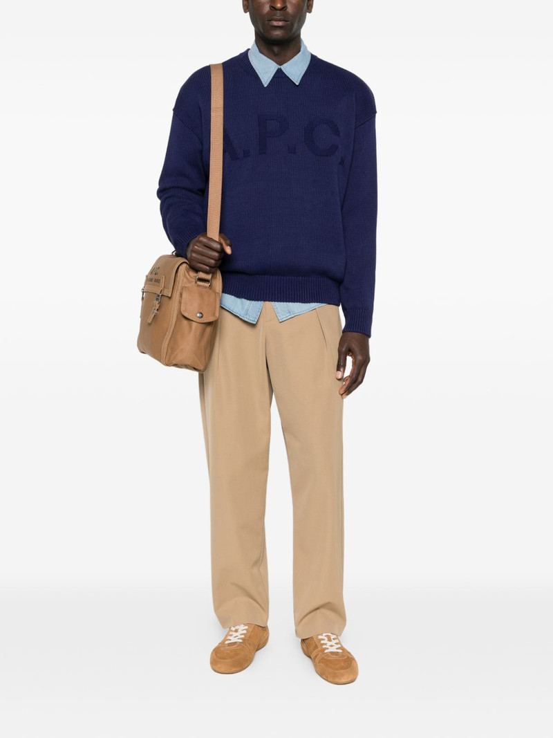 A.P.C. logo-detail crew-neck sweater outlook