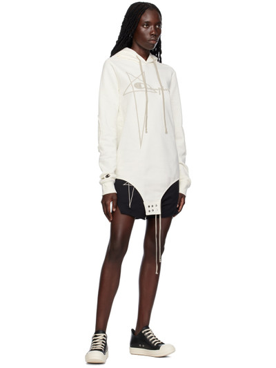 Rick Owens White Champion Edition Body Hoodie outlook