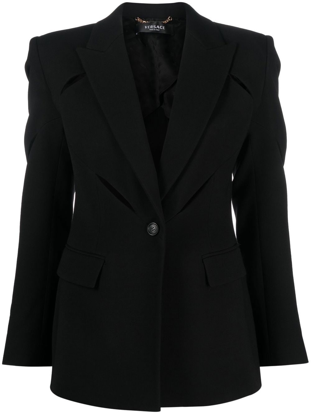 cut-out single-breasted blazer - 1