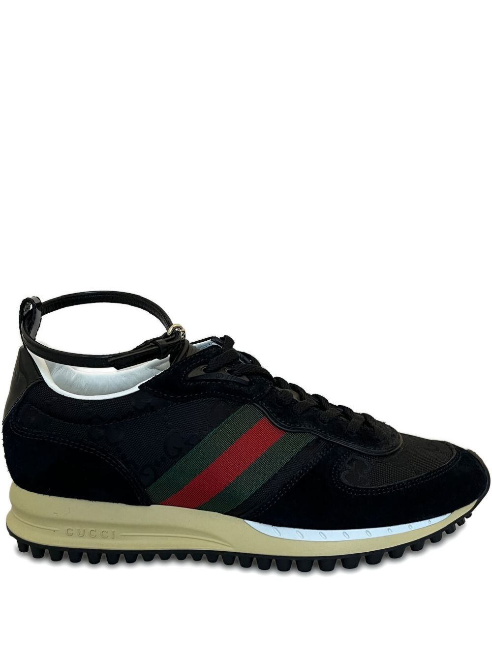 ankle-strap monogram sneakers - 1