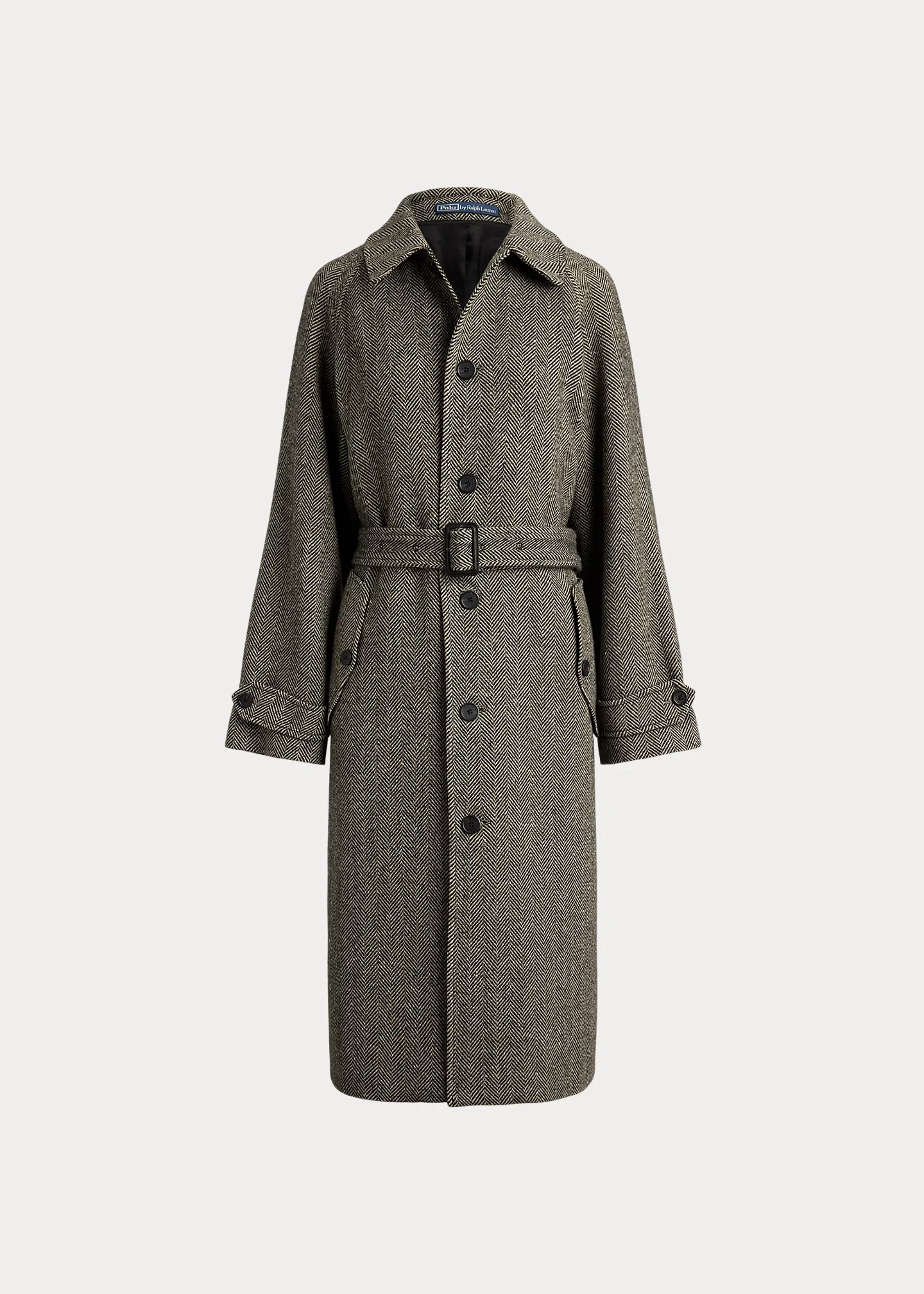 Wool-Blend Herringbone Balmacaan Coat - 1