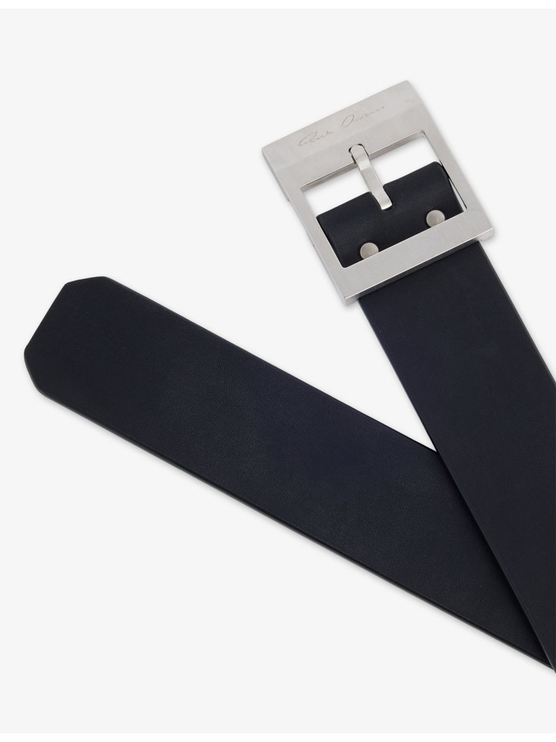Rick Owens Stooges Branded-Buckle Leather Belt outlook