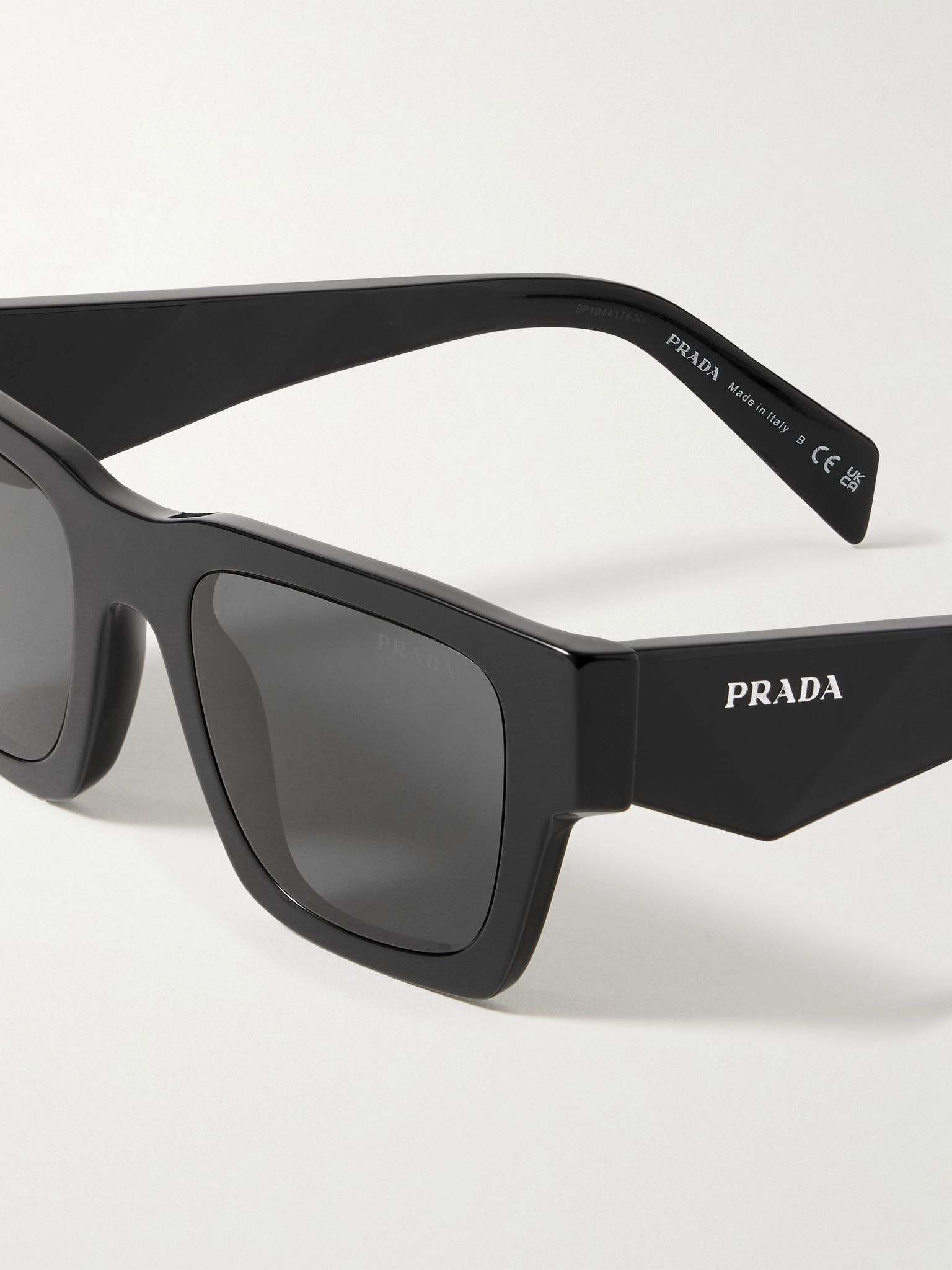 Rectangular-Frame Acetate Sunglasses Black - 3