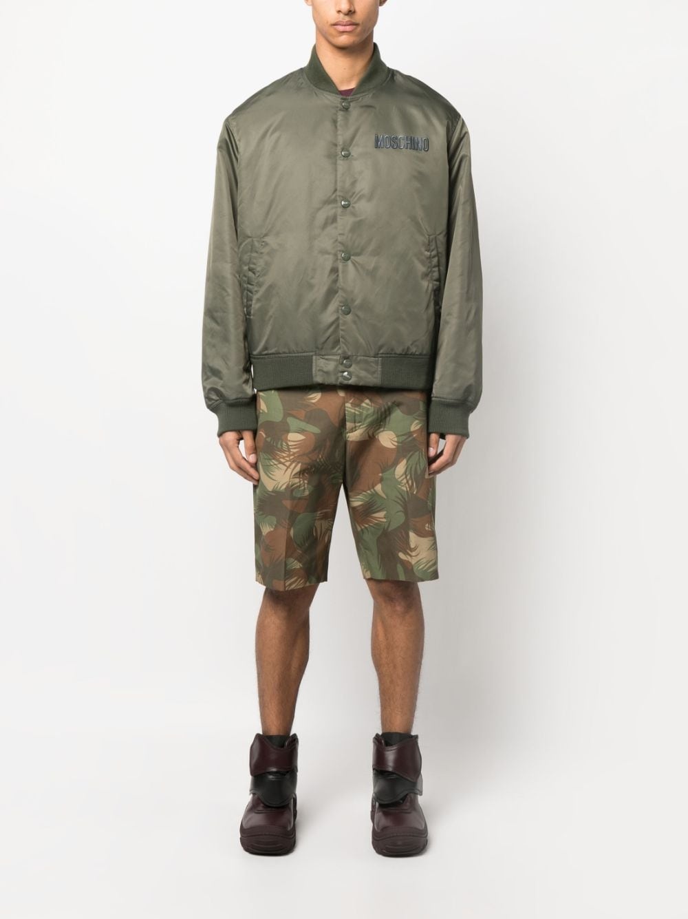 logo-print bomber jacket - 4