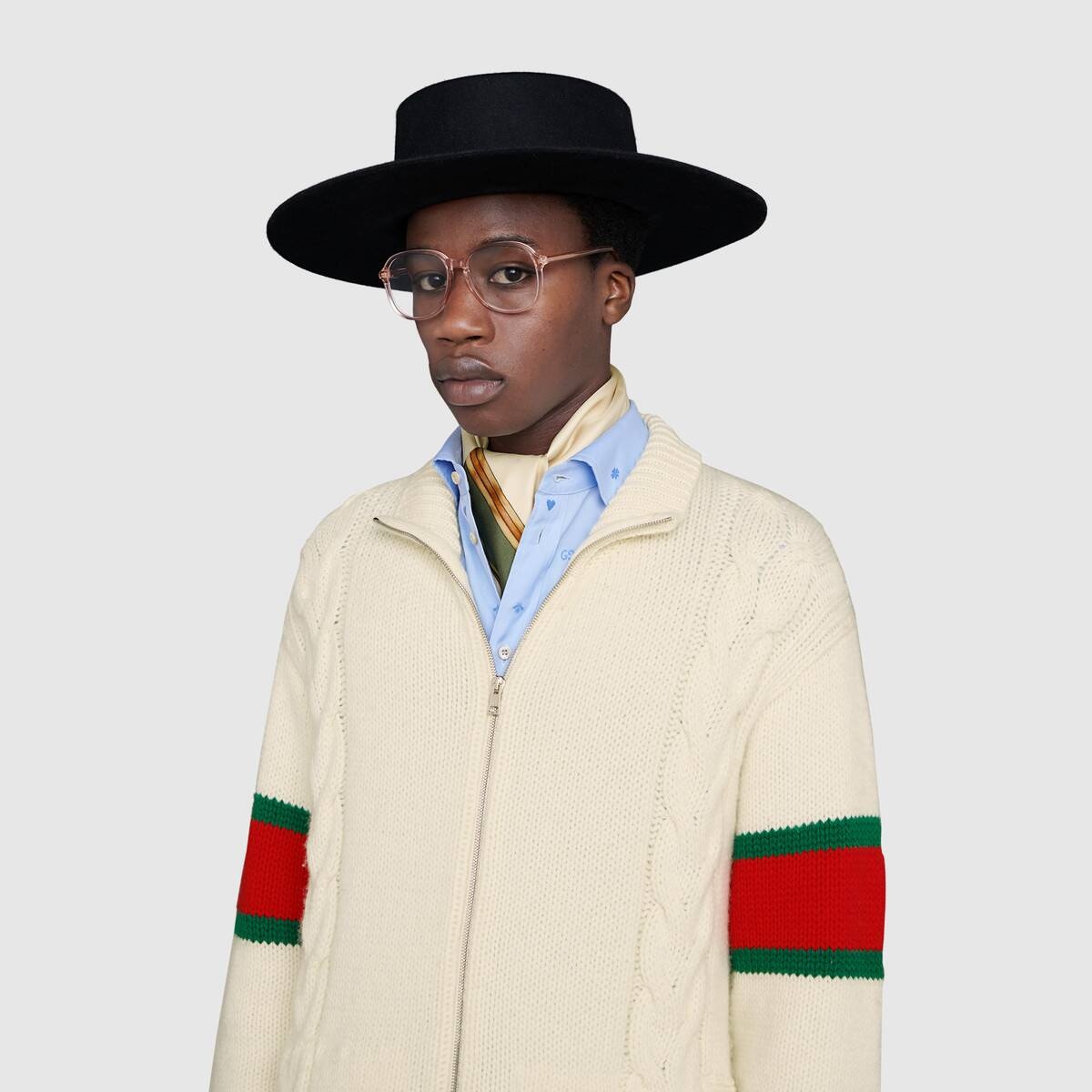 Cable knit bomber jacket - 5