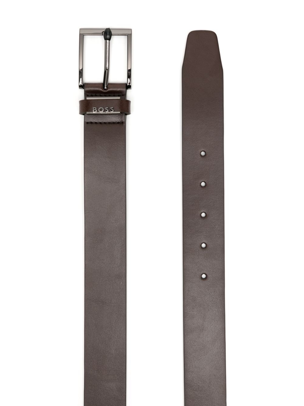 logo-plaque leather belt - 2