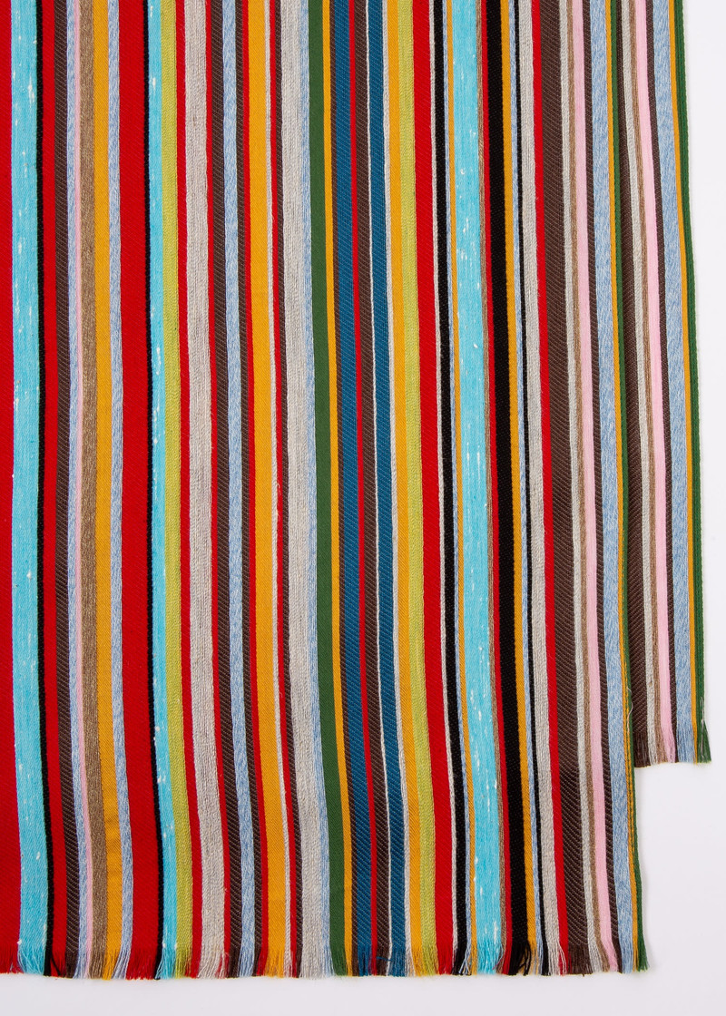 Paul Smith 'Signature Stripe' Cotton-Linen Scarf outlook