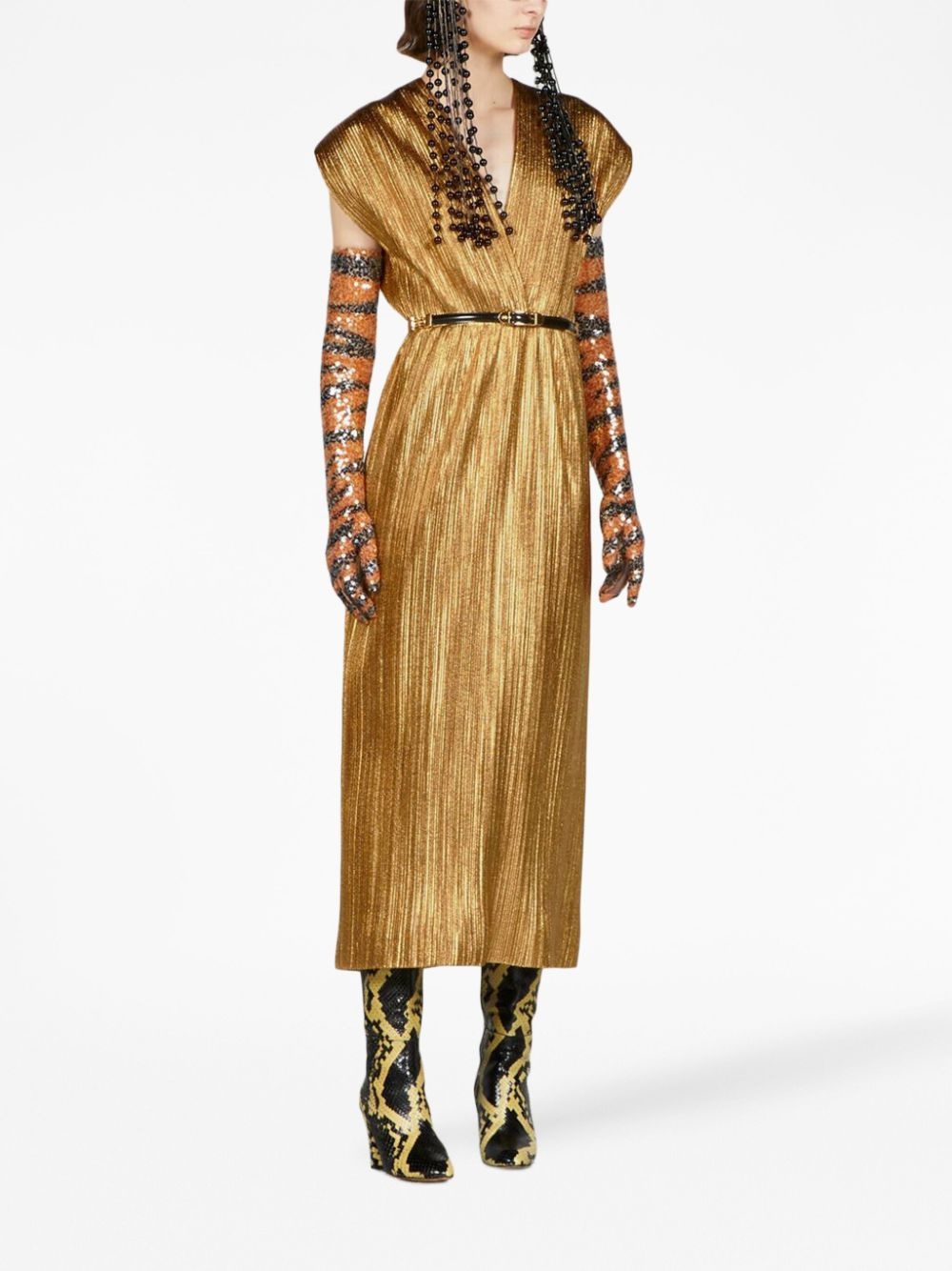 Cady lamé midi dress - 2
