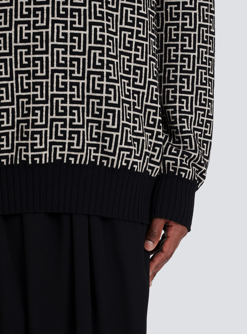 Balmain monogram wool turtleneck sweater 8