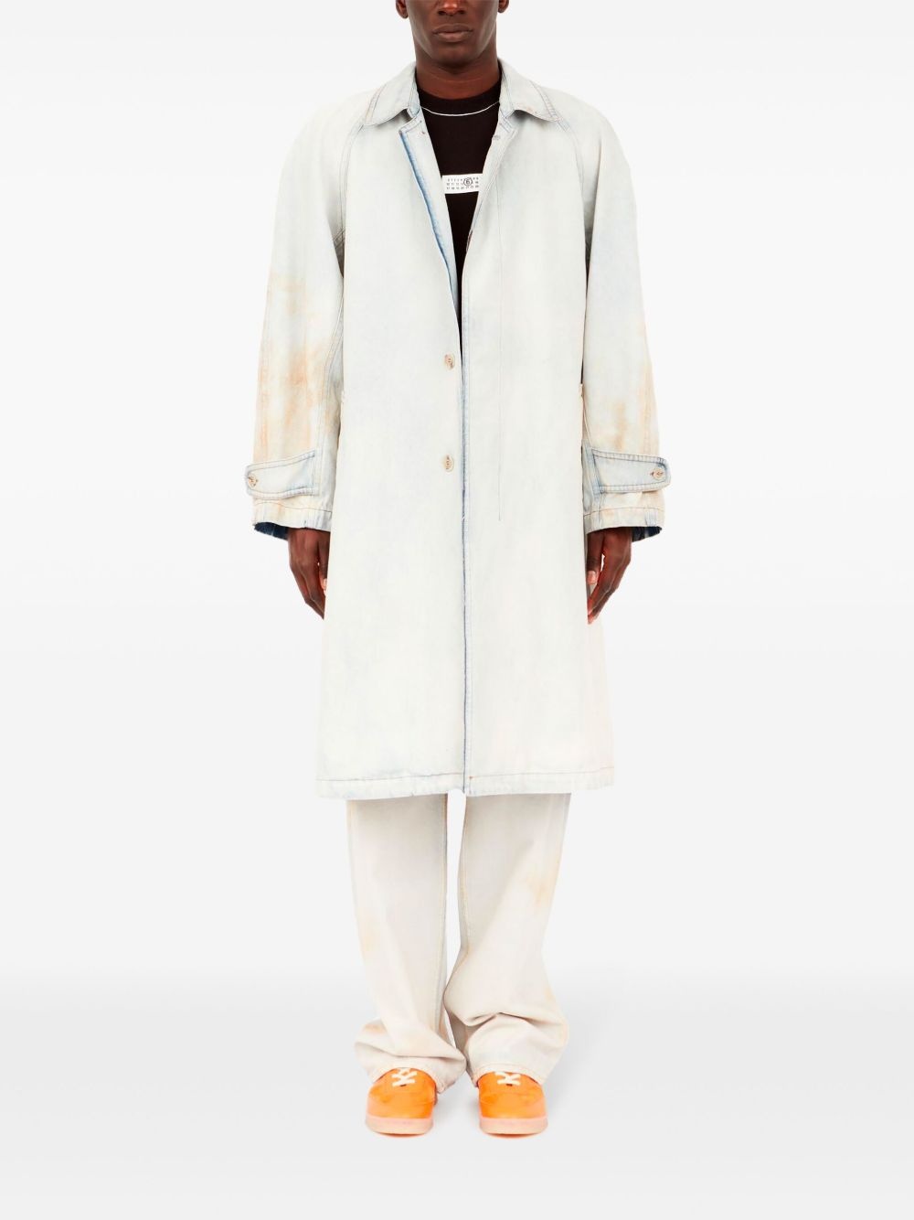 distressed-effect coat - 2