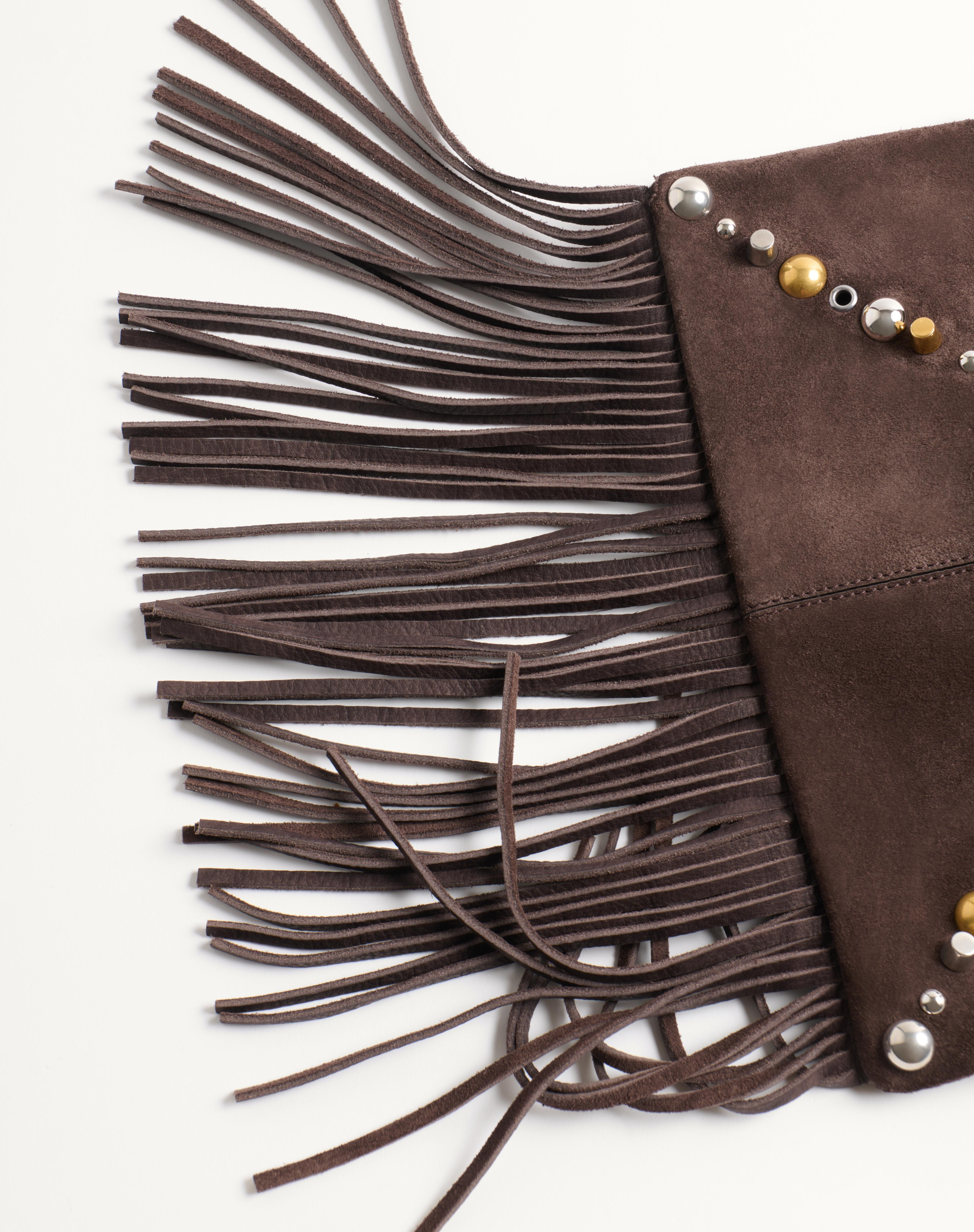 VALENTINO GARAVANI NELLCÔTE SUEDE SHOULDER BAG WITH FRINGES - 8