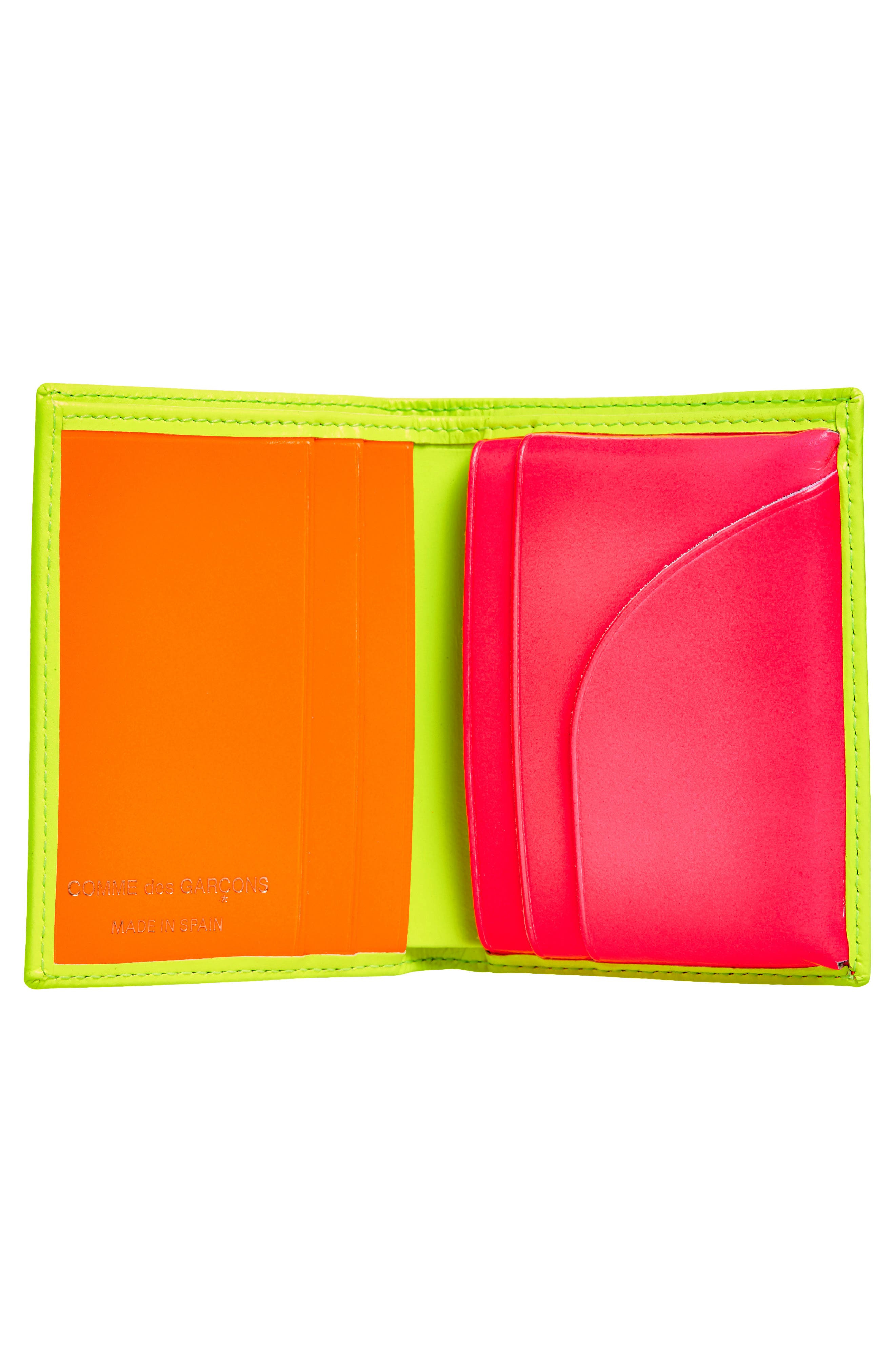 Comme des Garçons Wallets Super Fluorescent Leather Bifold Wallet in Yellow/Light Orange at Nordstro - 2