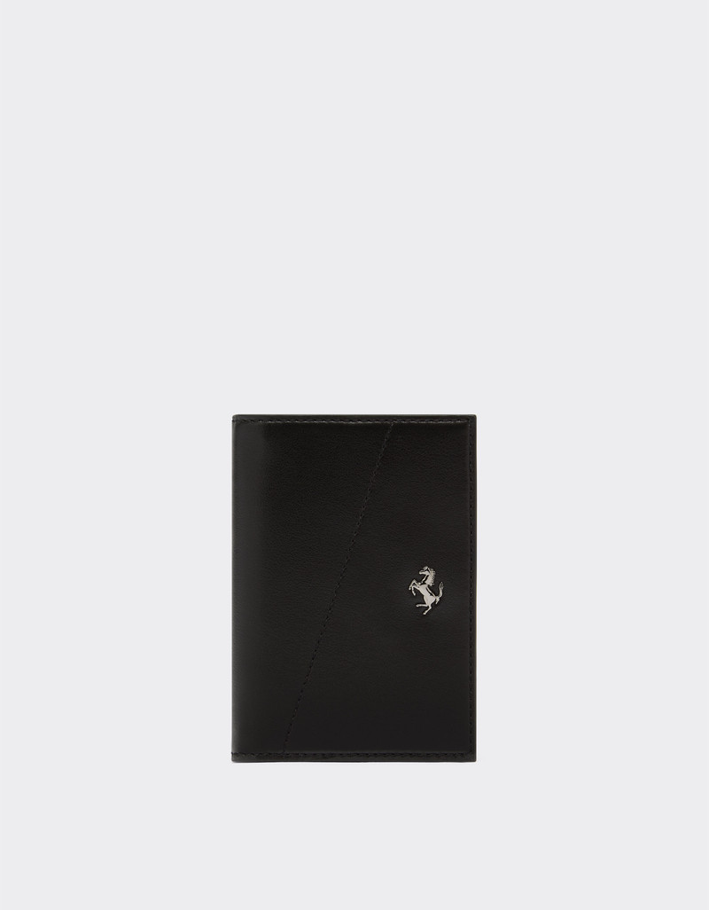 Foldable card holder in smooth leather 1