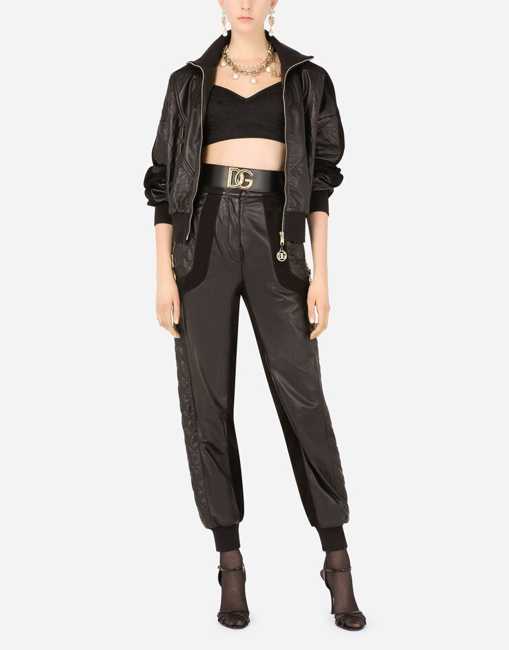 Quilted leather and suede pants - 6