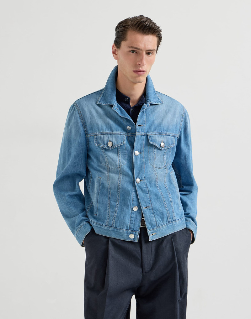 Lightweight old denim four-pocket jacket 2