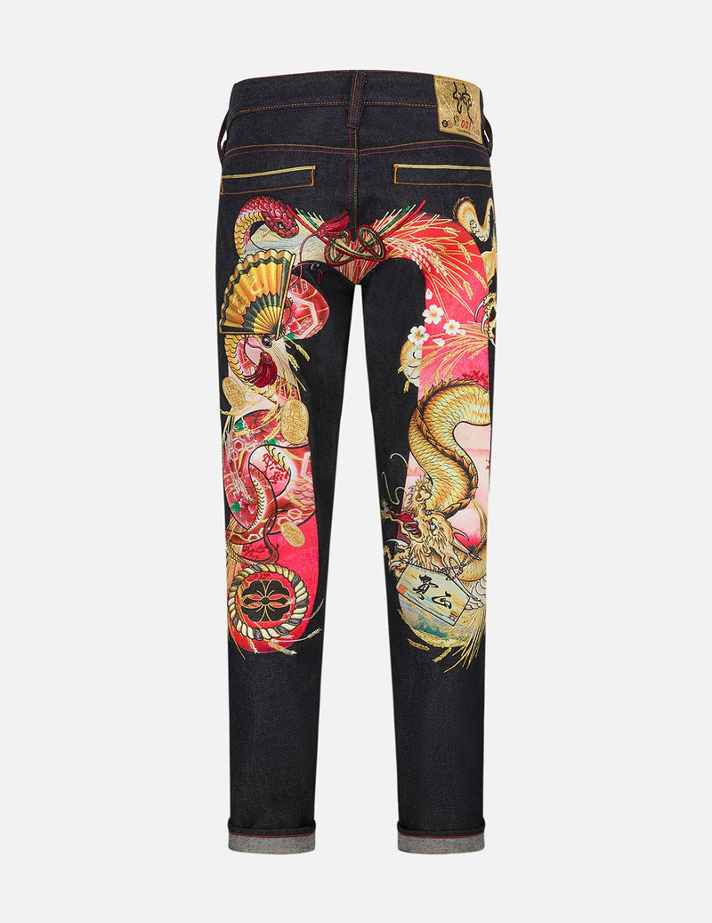 2025 Limited Edition Year of the Snake Carrot Fit Raw Jeans #2017 1